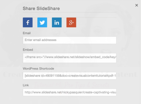 Sharing SlideShare presentation
